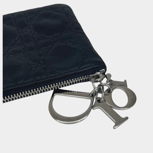 Christian Dior Black Lambskin Leather Zip Wallet Card Key Holder - Picture 4 of 8